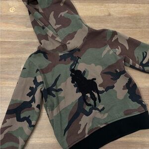 Ralph Lauren Polo Boys camouflage hoodie with black logo